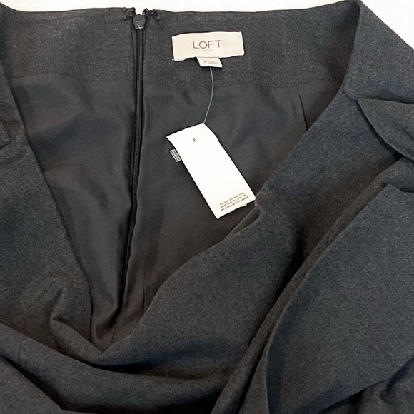 NWT LOFT A Line Wrap Mini Skirt Solid Gray Mid Rise Size 16 Bow Accent - Picture 5 of 8